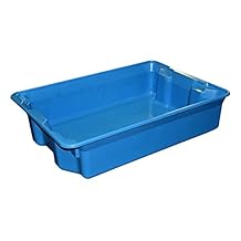 MFG Tray 7808085268-5 Contenedor de rodar y apilamiento Toteline Nest and Stack, compuesto de plástico reforzado con fibra de vidrio, azul, 18 pulgadas de alto, 6 pulgadas de ancho, 25 litros, 500 libras Capacidad de carga