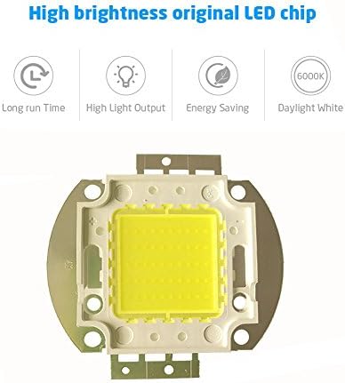TOPL 50W LED Chip Beads High Power COB Beads White Light 6000K-6500K for DIY Floodlight Lamp Spotlight