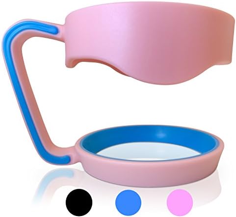 SkyyHi Color Handle for 30 oz Yeti Rambler Rtic Tumbler Ozark Trail Cup - Blue or Pink Color Durable Handle for Stainless Steel Mugs (30oz, Pink)