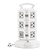 Anmire Vertical Power Strip Multi-sockets 11 Outlets and 2 USB, 2500W, 110-250 Worldwide Voltage Tower Power Socket Universal Jack Outlets with 6.5 Feet Cord for Home and Office