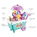 Loveje 19 PCS Ice Cream and Candy Trolley Toy,Play Food Supermarket Trolley Cart Toys with Rotating Music Lighting Pretend Play Set Best Gift for Boys and Girls