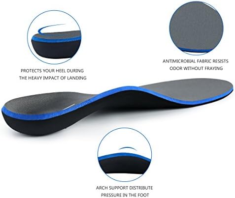 Orthotic Shoe Insoles for Flat Feet Arch Supports for Plantar Fasciitis Men Women Inserts Foot Pain Arch Pain Relief,Gray