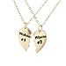 LUX ACCESSORIES Goldtone Weirdo 1 2 BFF Best Friends Heart Charm Necklaces (2pc)