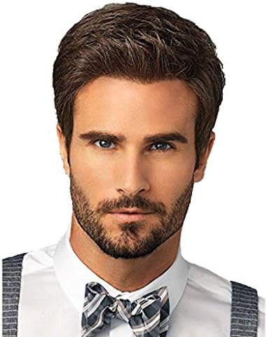 WHYDIANPU Men's Wigs, European and American Wigs Middle-Aged Men's Handsome Headgear Beauty Products