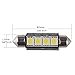 LEDKINGDOMUS 578 Led Bulb, 4Pcs 42mm Festoon White Led Bulbs 5050 Chipsets 4SMD Canbus Error Free Interior Dome Map Lights 211 212-2 569 (White)
