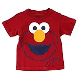 Sesame Street Toddler Boys Short Sleeve Tee (4T, Red Elmo)