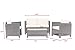 Wisteria Lane 5 Piece Outdoor Furniture Set,Patio Sectional Sofa All Weather Wicker Chair Loveseat Glass Table Conversation Set,Grey