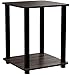 Furinno Simplistic Set of 2 End Table, Columbia Walnut/Black