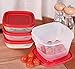 Utopia Kitchen 80 Piece Container Set (40 Containers + 40 Lids) Square Food Container - Red Lid - Snap Lid - Microwave, Dishwasher & Freezer