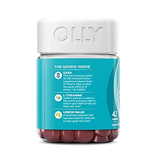 OLLY Goodbye Stress Gummy, GABA, LTheanine, Lemon Balm, Stress Relief
