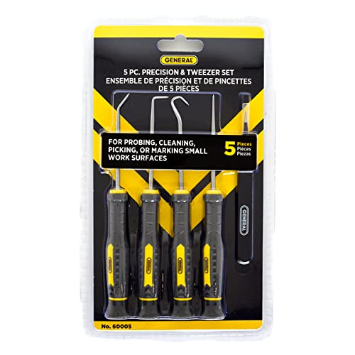 General Tools Lot de 5 sondes de précision, médiator et pince à épiler pour travaux manuels, loisirs et électronique - Outils manuels - Black