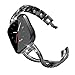 TOYOUTHS Bling Bracelet Compatible With Fitbit Versa 2 for Women - Stainless Steel Wristband Replacement for Versa Lite Edition/SE - Dressy Metal Strap Bangle Black