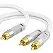 Mediabridge™ Ultra Series RCA Y-Adapter (15 Feet) - 1-Male to 2-Male for Digital Audio or Subwoofer - Dual Shielded with RCA to RCA Gold-Plated Connectors - White - (Part# CYA-1M2M-15W)