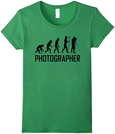 Women's Funny Photography Shirt: Photographer Evolution Large Grass
