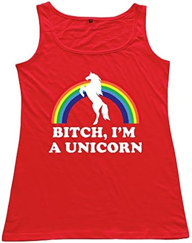 Xiaxkeng Bitch I'm A Unicorn Women's Custom Tank Top Tee SizeXL ColorRed