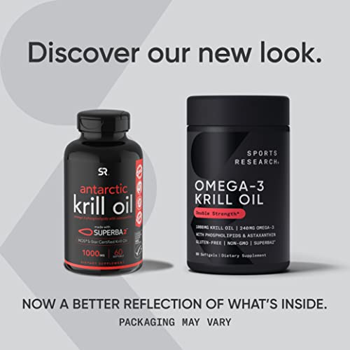 Sports Research Krill Oil Supplement with EPA & DHA Omega 3