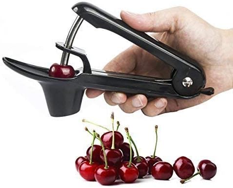 Cherry Pitter or Stoner, Olive Pitter Remover, Cherry Core or Seed Remover with Good Grips Handle & Food Grade Silicone Cup (Black) - Image 4