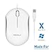 Macally USB Wired Mouse -Simple 3 Button & Scroll Wheel Design - Ergonomic & Comfortable Computer Mouse for Laptop, Windows PC, Chromebook, Desktop, Notebook, & Mac - Plug & Play USB Mouse - White