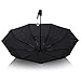 AYL Windproof Travel Umbrella Foldable - with Teflon Coating (Black)
