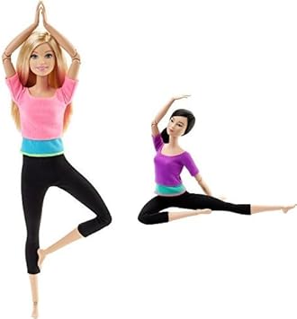 barbie endless moves doll with pink top