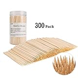 Bamboo Skewers Natural Bamboo Sticks for Appetizers, Cocktails, Fruits, Vegetables, Cheese, Fondue, Kabobs (4 inch -300pcs)