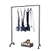 MBQQ Industrial Pipe Clothing Rack,Vintage Commercial Grade Pipe Clothes Racks,Rolling Rack for Hanging Clothes Retail Display,Heavy Duty Steampunk Iron Garment Racks