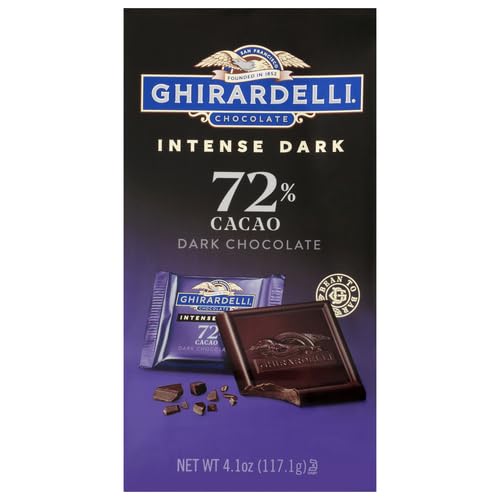 Intense Dark Chocolate Squares 72 Cacao Individually Wrapped