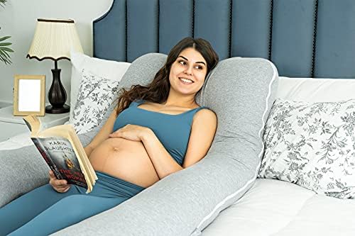 queen rose u seklinde hamile yastigi yan yatanlar icin yastik cikarilabilir ve yikanabilir kilifli destek yastigi pamuk jersey grau 140 x 78 cm amazon com tr