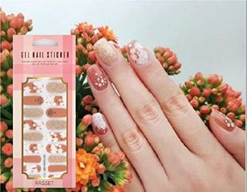 Passet Gel Nail Sticker & Water Tattoo, Nail Care Sticker(009) - 22 nail strips to use in one packet. Come with nail filer MADE IN KOREA, VERY HIGH QUALITY