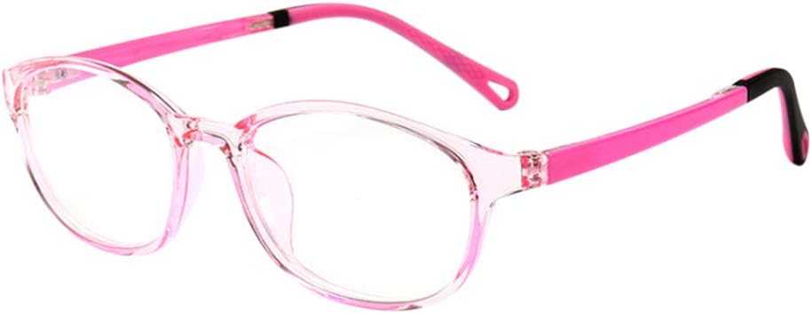 Computer Kids Eyewear - Anti Fatigue Blue Light Filter Game Goggle Reading Books Cool Lightweight Glasses for Boys Girls (Pink Frame)