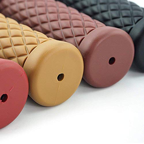 Non Slip Rubber Bar End Thruster Grip Pair/2PCS 7/8" 22mm Motorcycle Comfort Hand Handlebar Grip Thruster Grip for Harley Honda Triumph Yamaha Kawasaki CG125 CB400 (Red) - Thumbnail 3