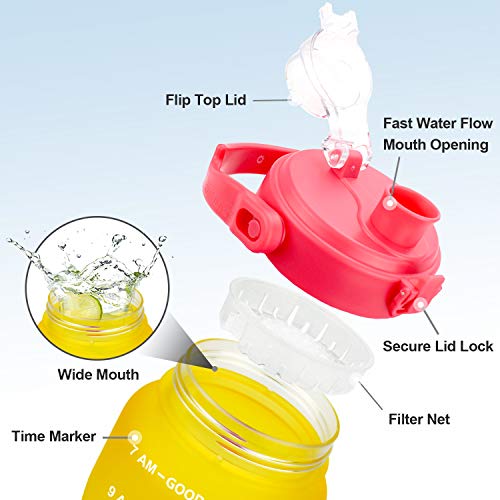 BuildLife Half Gallon Water Bottle No Straw 64 OZ BPA Free