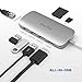 HooToo USB C Hub, 7-in-1 Adapter with Gigabit Ethernet Port, SD/TF Card Reader, 4K HDMI, 3 USB 3.0 Ports for MacBook and Type C Windows Laptops (Silver)