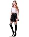 HDE Women Three Stripe Over Knee High Socks Extra Long Athletic Sport Tube Socks (Black/White)