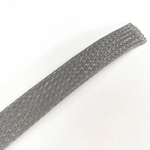 Expandable Braided Sleeving | Polyester High Flame Retardant | 1/2" - 100FT (Gray)