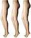 Hue So Sexy Toeless Sheer with Lace Control Top Hosiery ,Natural, Size 1 (Pack of 3)
