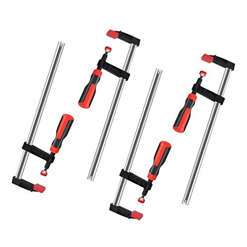 4PCS Quick Grip Clamps, 50x300mm Woodworking F Clamps, Ratchet Bar Quick Release One Handed Clamping Tool for Woodwork, Handmade Craft, DIY, Clamping