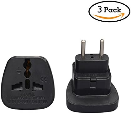 Yuadon European Plug Adapter ,Universal USA UK EU AU to Schuko Germany Russia Travel Adaptor Plug-Type F