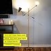 Brightech Ella Mid Century LED Floor Lamp with 2 Adjustable Arms and 2 Energy Efficient 9.5 Watt Light Bulbs, Gold/Black