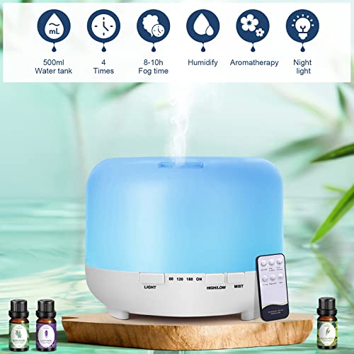 Ultrasonic Aromatherapy Diffuser for Essential Oil Moisturnt 500ml Air