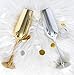 AWEHIRU Gold Champagne Flutes (6 glasses/flutes) by Luxe Glassware, for Parties, Weddings, Anniversaries, Special Occasions, Birthdays and Decoration