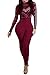 Pink Queen Women's Sexy Long Sleeve Digital Print Bodycon Nightclub Jumpsuit