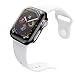 Coobes Compatible with Apple Watch Case Series 6/5/4 SE 44mm 40mm, Ultra-Thin PC Plating Bumper with Clear Screen Protector Full Cover Shell Slim Lightweight Frame Compatible iWatch (44 mm, Black)