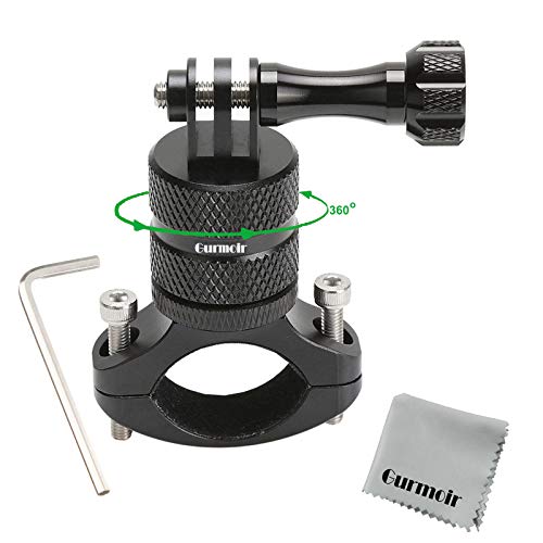 Gurmoir Aluminum Bike Bicycle Handlebar Mount for Gopro Hero 8/Hero 7/6/5/4 Session/AKASO/DJI Osmo Action/SJCAM/YI and More Action Cameras. 360 Degrees Rotary Bicycle Rack Mount - Thumbnail 7