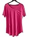 ALLEGRACE Womens Casual Scoop Collar Plus Size T Shirts Summer Tops Tee Rose Red 2XL