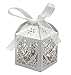 KPOSIYA 70 Pack Love Heart Laser Cut Wedding Party Favor Box Candy Bag Chocolate Gift Boxes Bridal Birthday Shower Bomboniere with Ribbons