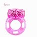 ALIGAGA-4pcs/Vibration Delay Ring Silicone Massage Ring (Pink)