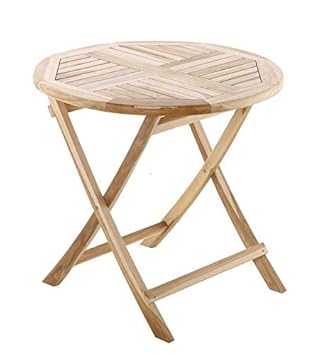 SAM Balkontisch Rondo, 80 cm rund, Gartentisch aus Teakholz, Tisch klappbar