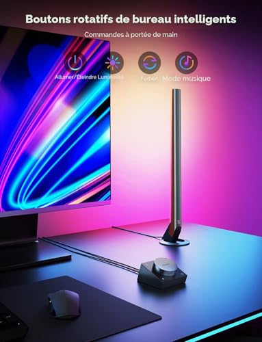 Govee RGBIC 42 cm Gaming Lightbar for PC with Desktop Controller, Sync Music for TV and Monitor, 60+ Scene Modes, Compatible with Alexa and Google Assistant, APP Control