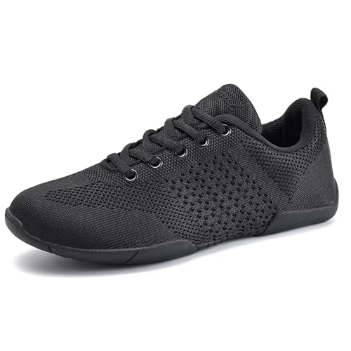 SYIEMNK Black Cheer Shoes for Girls Womens Kids Youth, Breathable Soft Lightweight Comfortable Flats Cheerleading Sneakers, Athletic Sports Training Competition Shoes, Size Little Kid to Women at Amazon